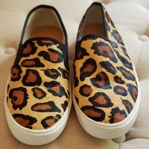 J. CREW leopard loafer slide